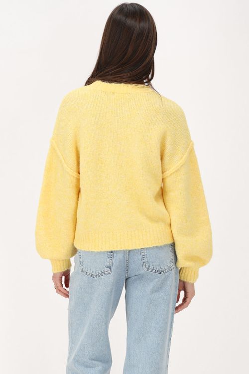 Gele oversized trui met ballon mouwen