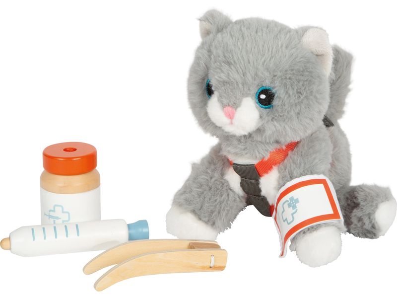 small foot Katze mit Tasche und Pflege-Set Plüschkatze mit Transporttasche und Pflegezubehör