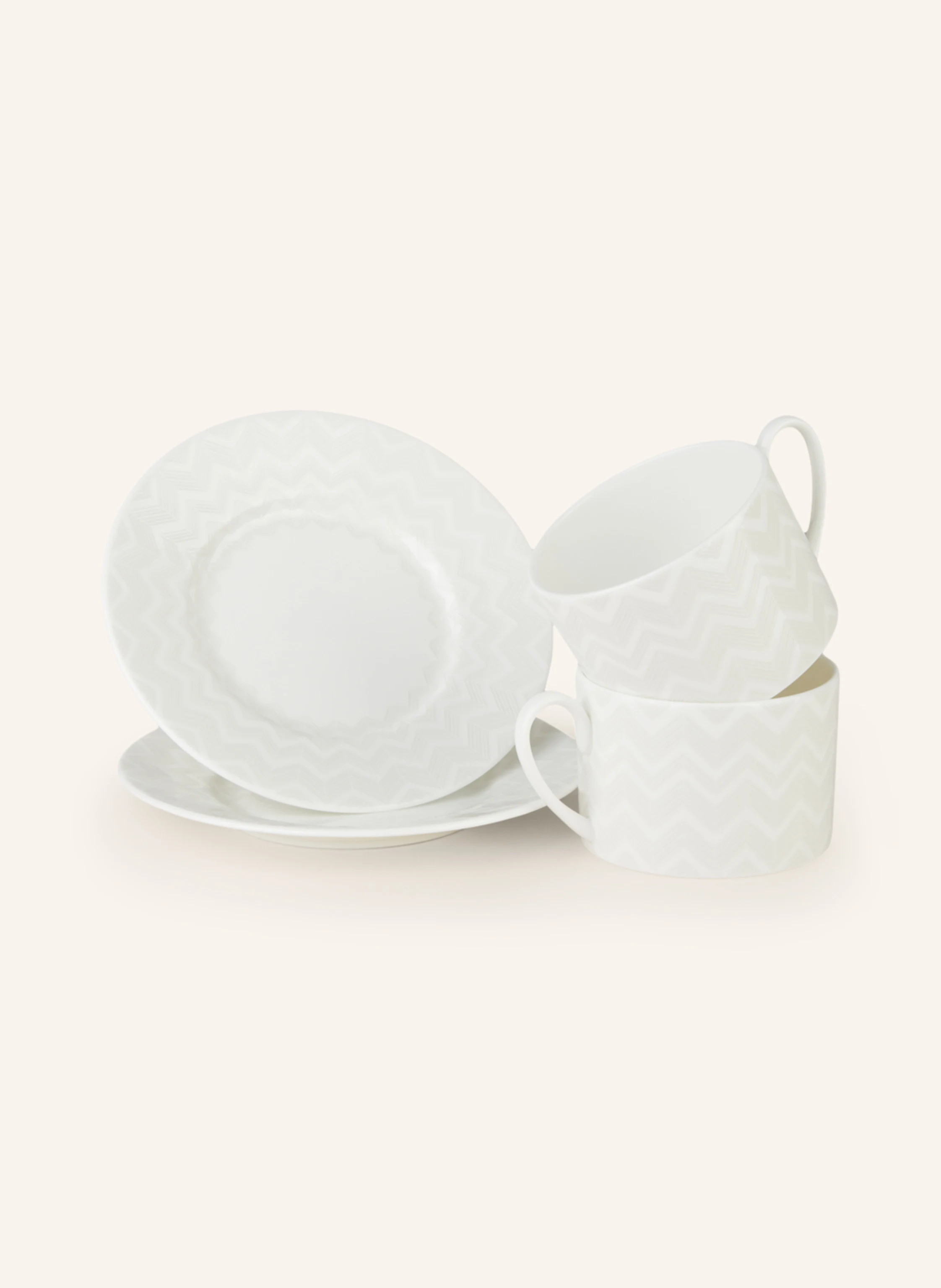 MISSONI Home 2er-Set Henkelbecher ZIG ZAG mit Untertassen