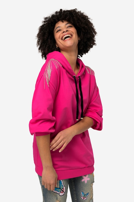 Hoodie, Kapuzensweater, Schulter-Verzierung, Ballon-Langarm