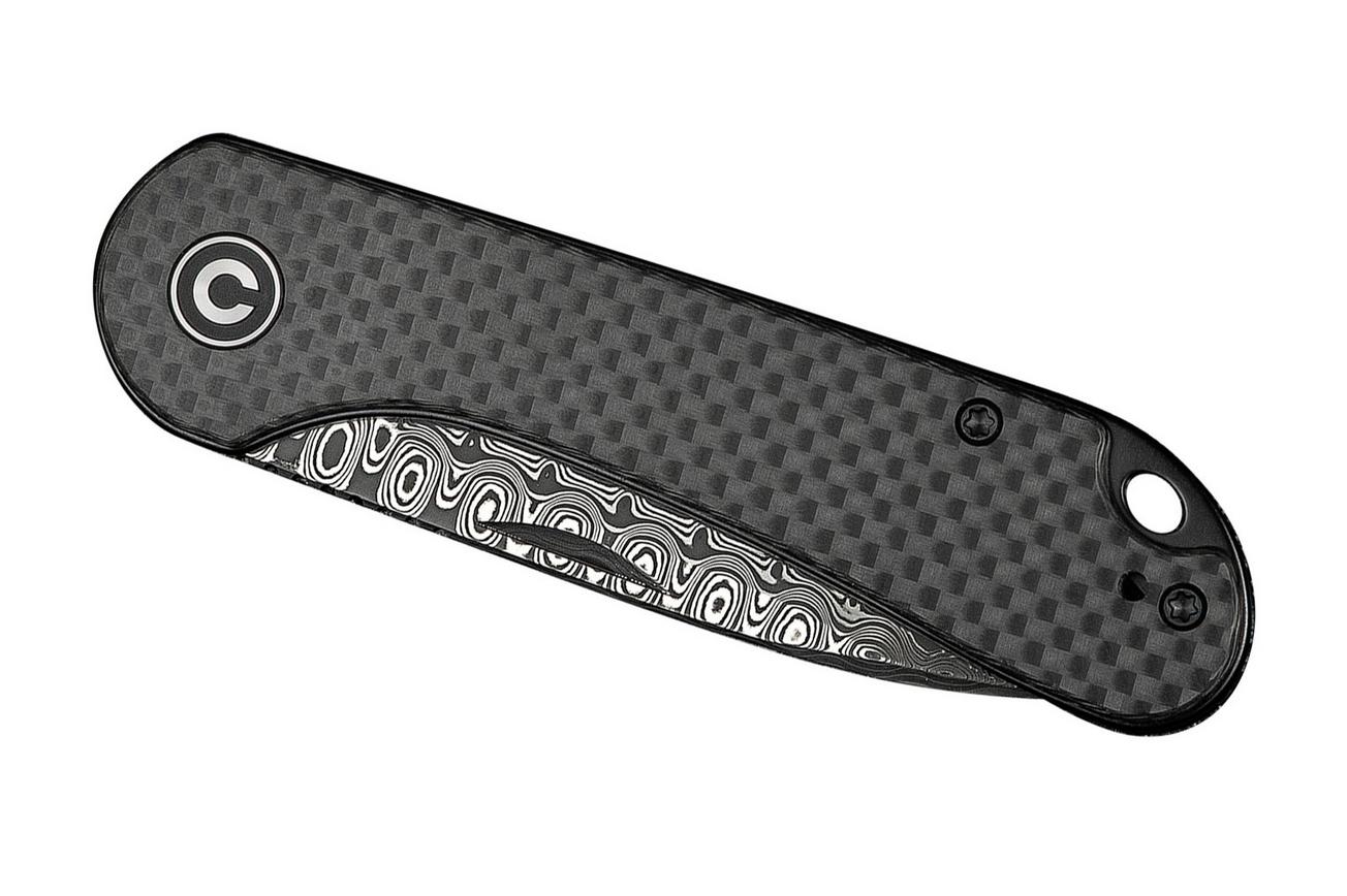 Civivi Elementum Slip Joint C18062AJ-DS1 Damascus, Twill Carbon, slipjoint zakmes