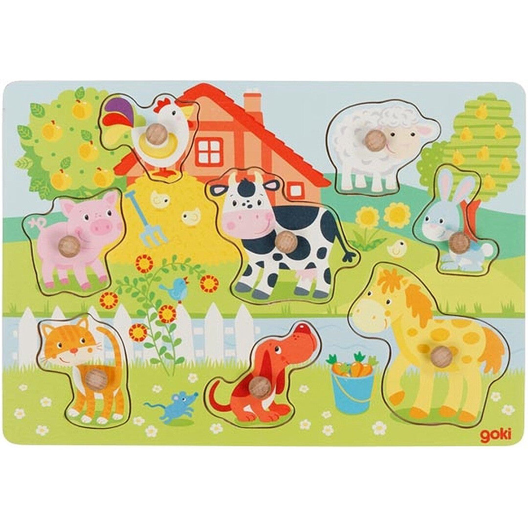 Goki knoppuzzel boerderijdieren - 8st
