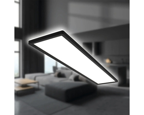 LED Paneel 36W 4800 lm 4000 K zwart 20x98 cm Slank zwart + afstandsbediening + achtergrondverlichtingseffect