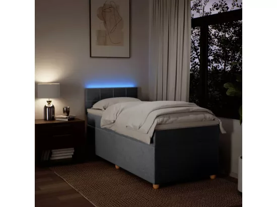 Sommier à lattes de lit et matelas Gris clair 90x190 cm Tissu