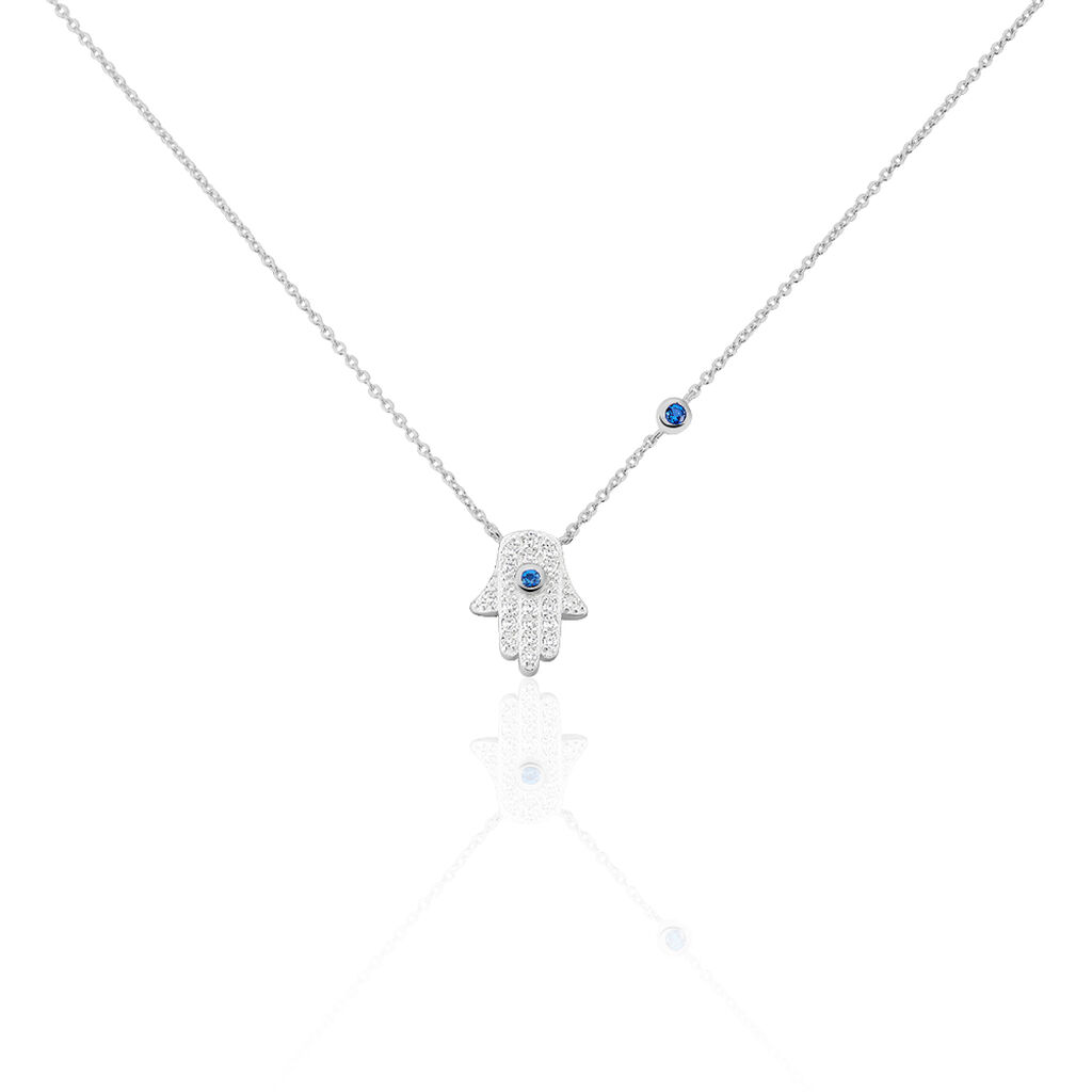 Collier Symbolique Argent Blanc Oxyde De Zirconium