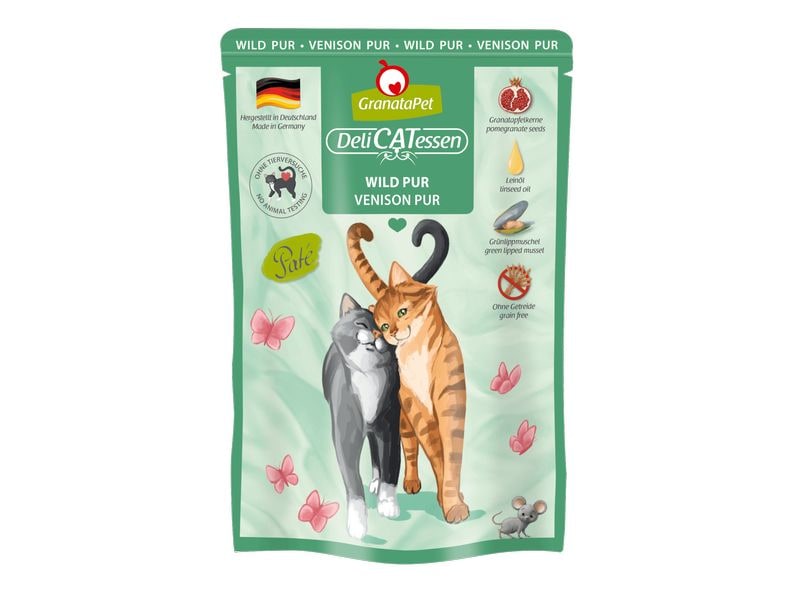GranataPet Nassfutter DeliCATessen Wild PUR 85 g Alleinfuttermittel für ausgewachsene Katzen