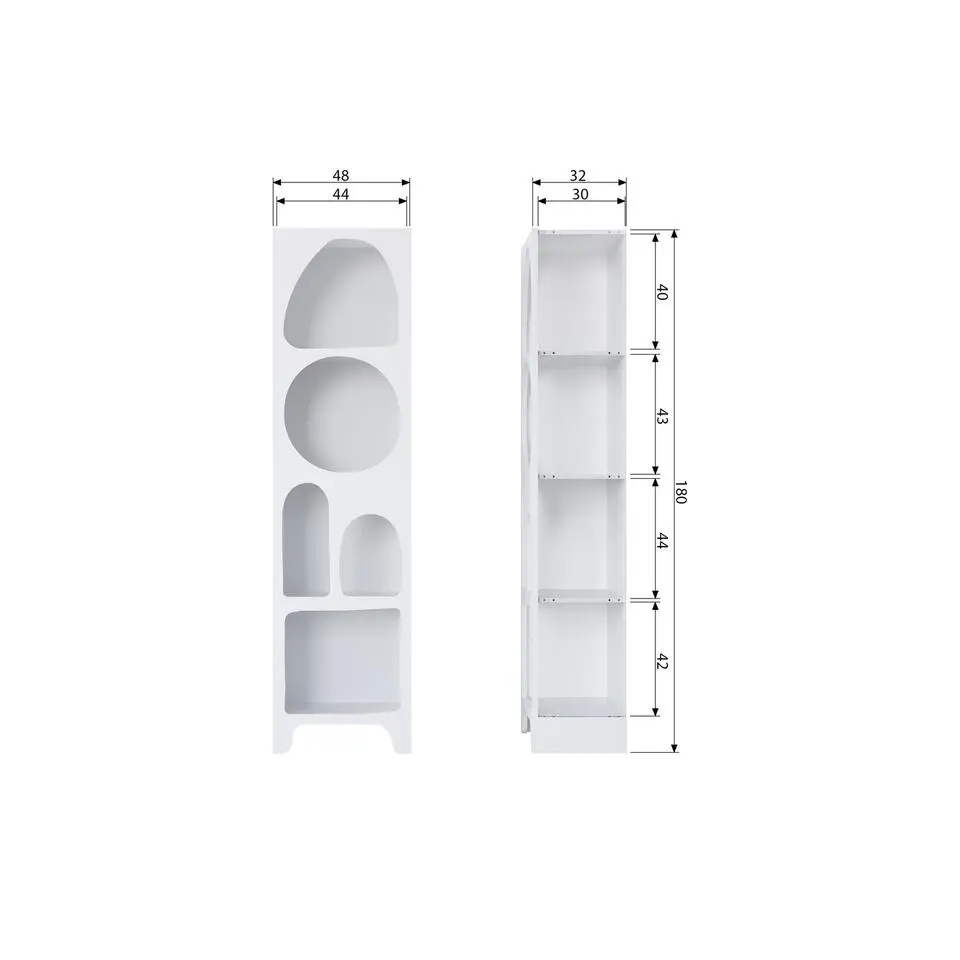 WOOOD Caz Vakkenkast - Plywood - Wit - 180x48x32