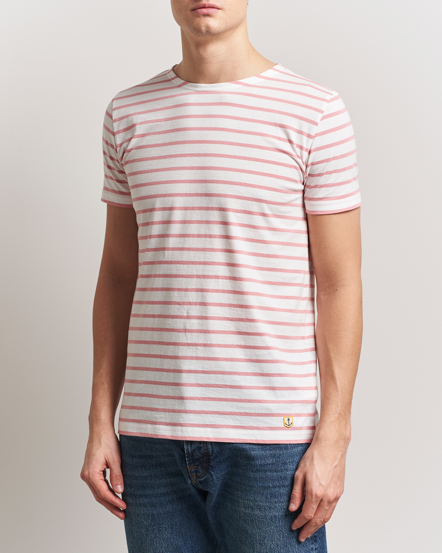 Armor-lux Hoëdic Boatneck Héritage Stripe T-shirt Milk/Bubblegum