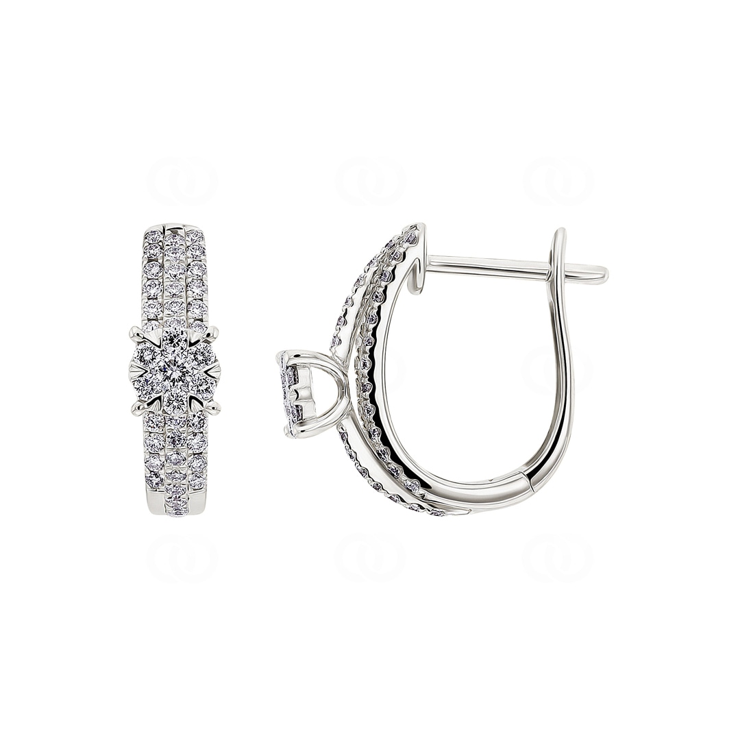 0.49 Karat Diamant-Kreolen 750/18 K Weissgold