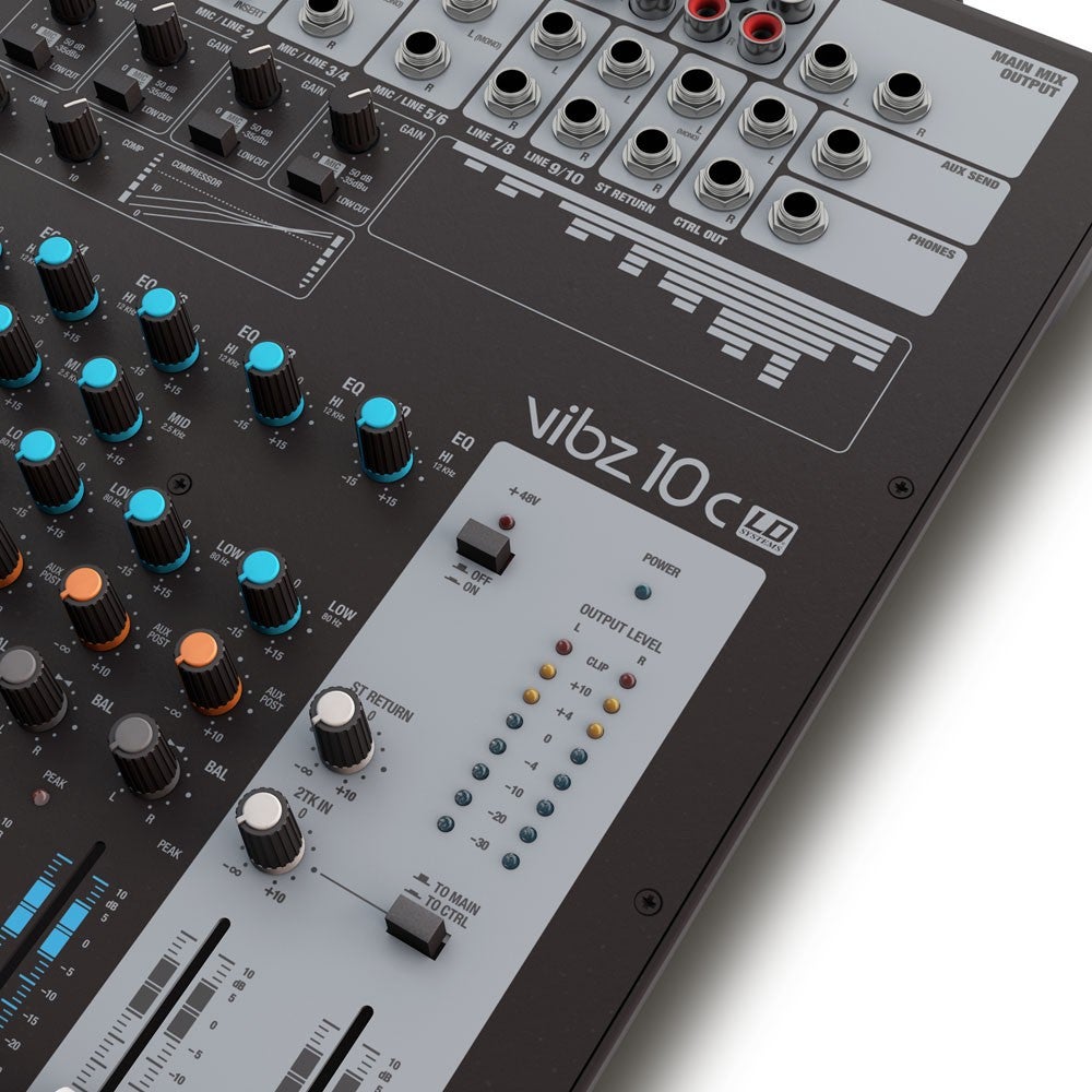 LD Systems VIBZ 10 C 10-kanaals mixer met compressor