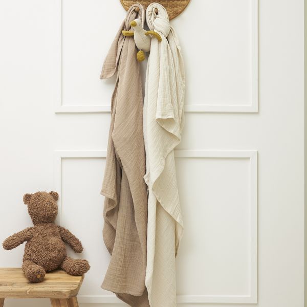 Meyco Baby Uni Inbakerdoek - 2 Stuks - Soft Sand/Taupe