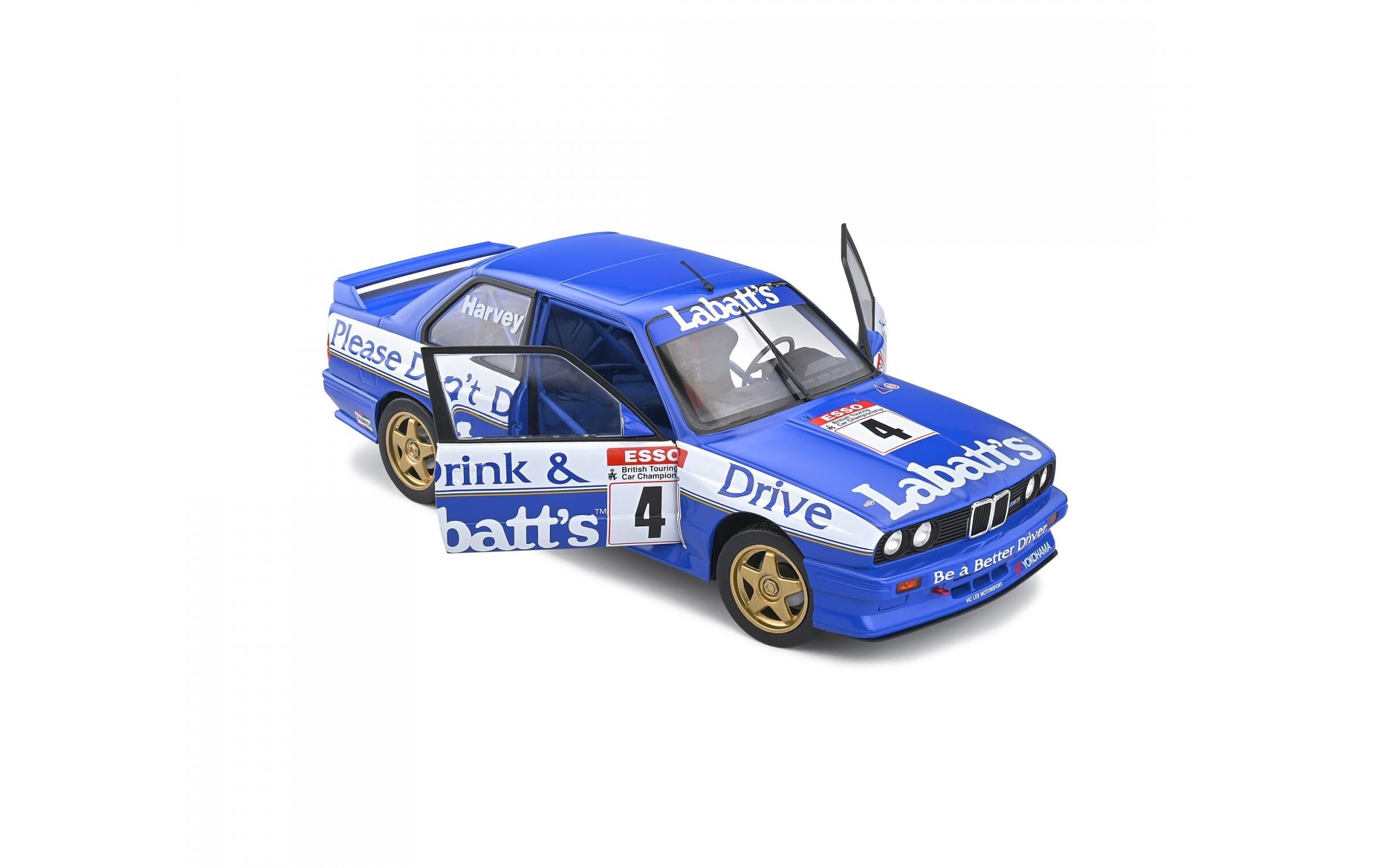 Rennwagen BMW E30 M3 #4 Blau 1:18BMW E30 M3 BTCC Sammlermodell im Massstab 1:18