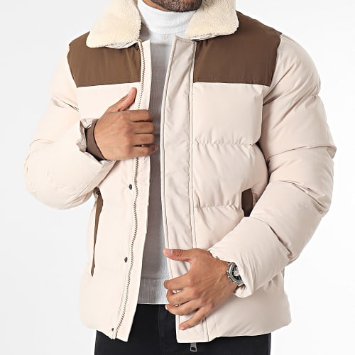 Doudoune Col Mouton Beige