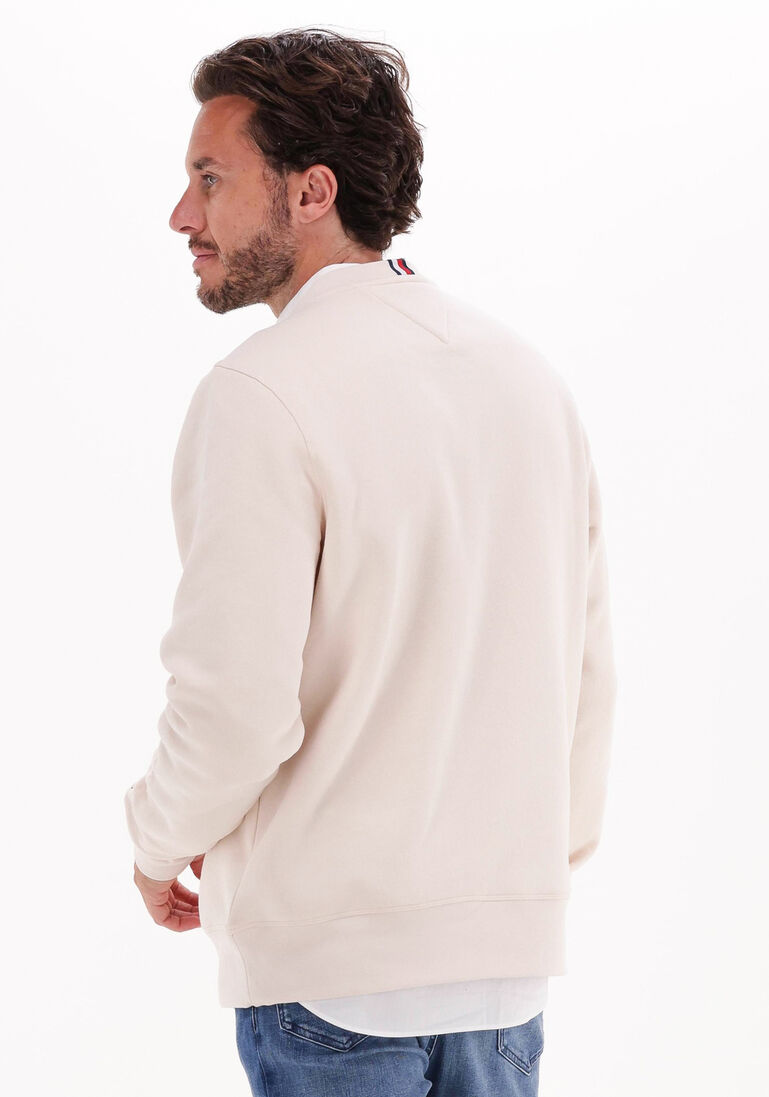 TOMMY HILFIGER creme tommy hilfiger sweater taped hilfiger crewneck