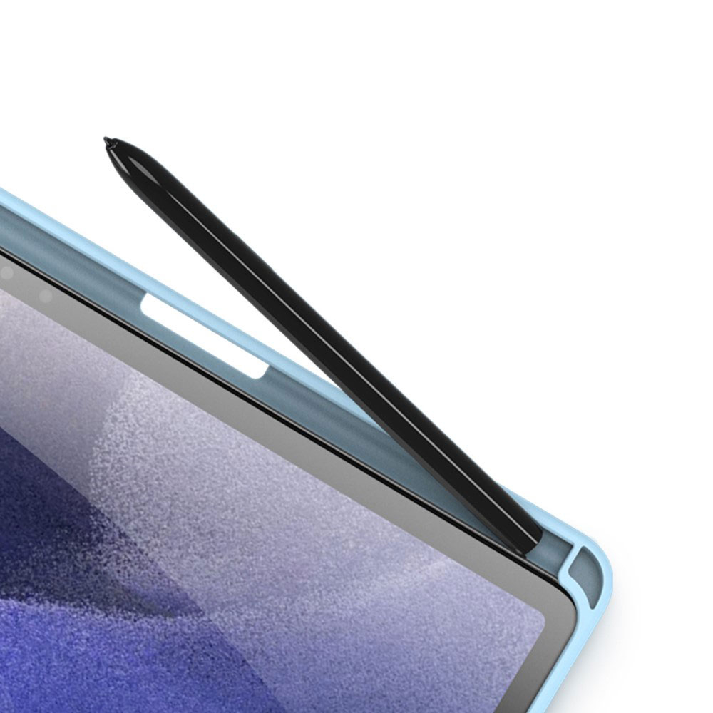 Samsung Galaxy Tab S8  Plus / Tab S7 FE 5G / Tab S7  Plus Leder Tasche Smart Cover Schutzhülle   S-Pen Halter - Hellblau