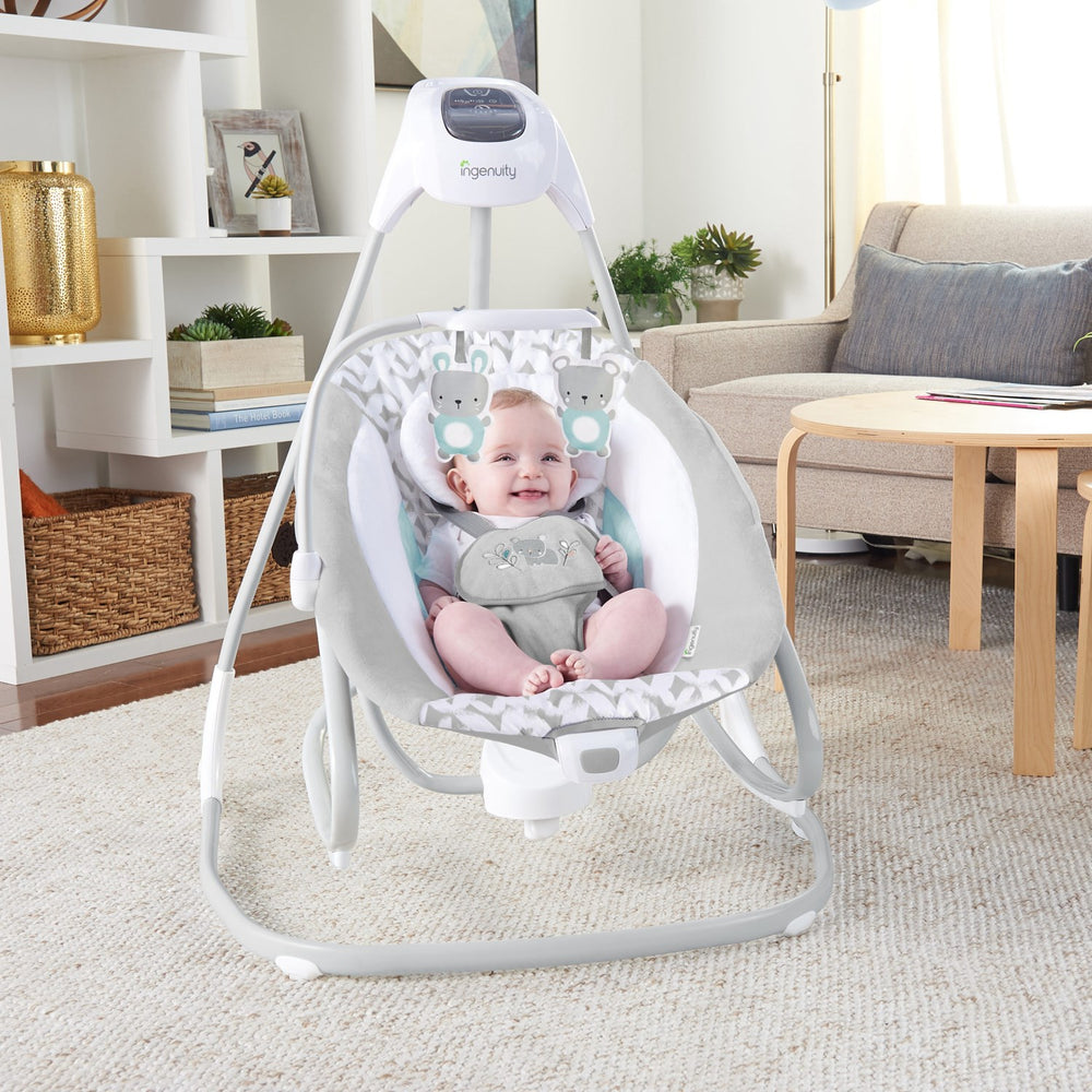 Køb Ingenuity Grey Simplecomfort™ Compact Soothing Swing & Rocker™ - Raylan™
