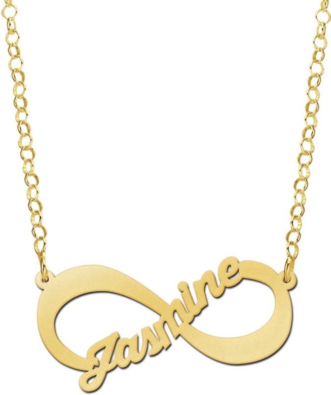 Gouden hanger infinity geschreven naam