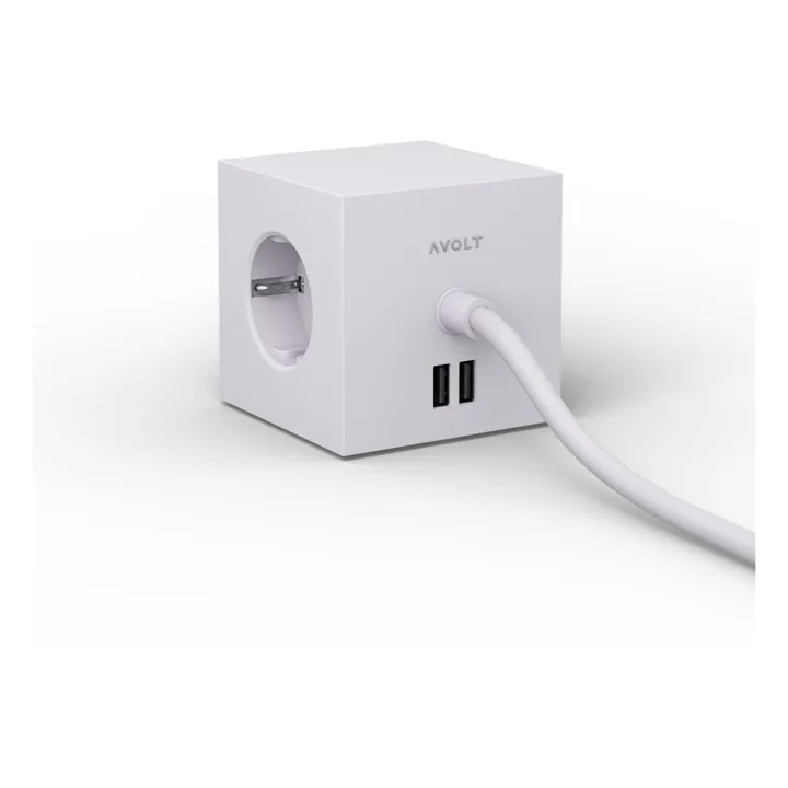 Avolt Rallonge Square 1 avec prise USB | Gris