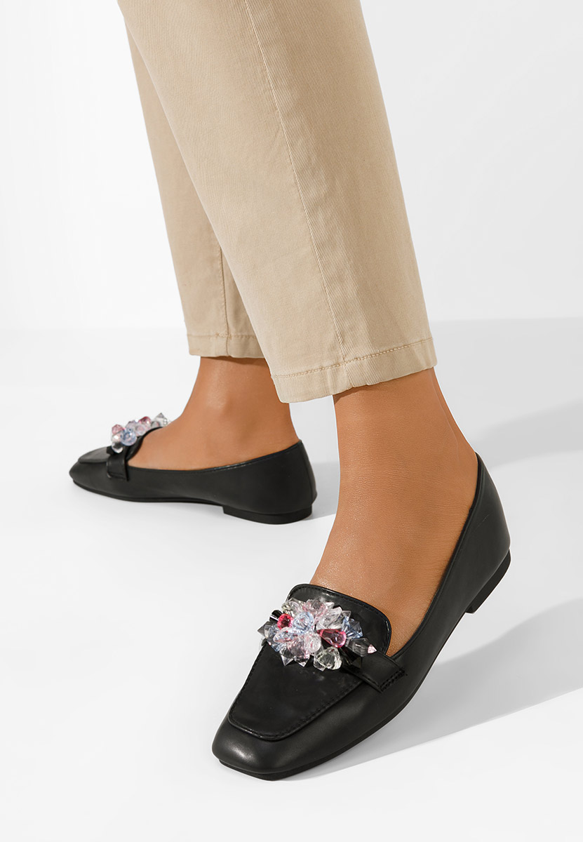 Mocassins élégants femme noirs Anicuta