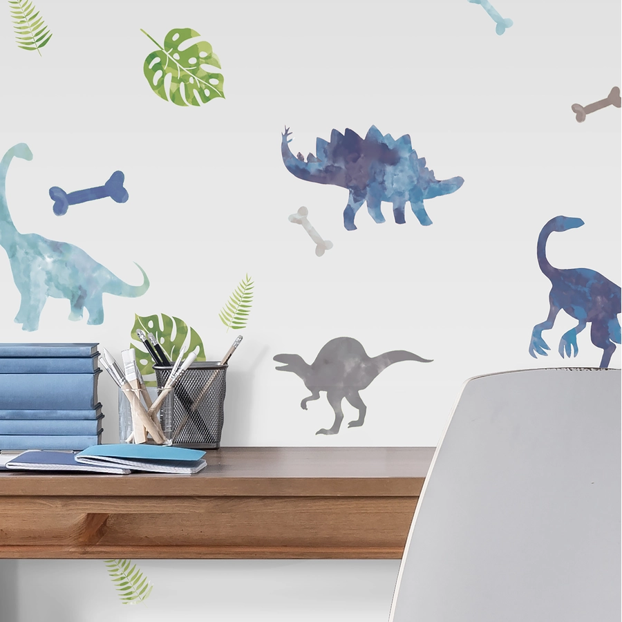 Room Mates Dinos wasserfarben Mehrfarbig