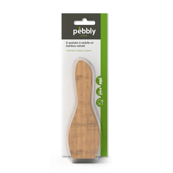 Set de 8 spatules à raclette en bambou Pebbly