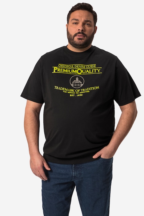 Men+ T-Shirt Bauchfit, Halbarm, Schrift Print, bis 84/86