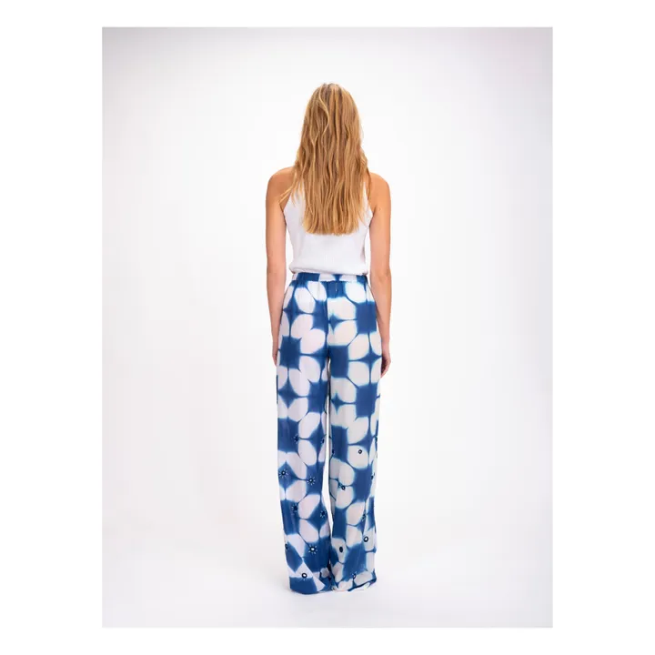 Virginie de Vinster Pantalon Cramp Dye Voile de Coton | Bleu indigo