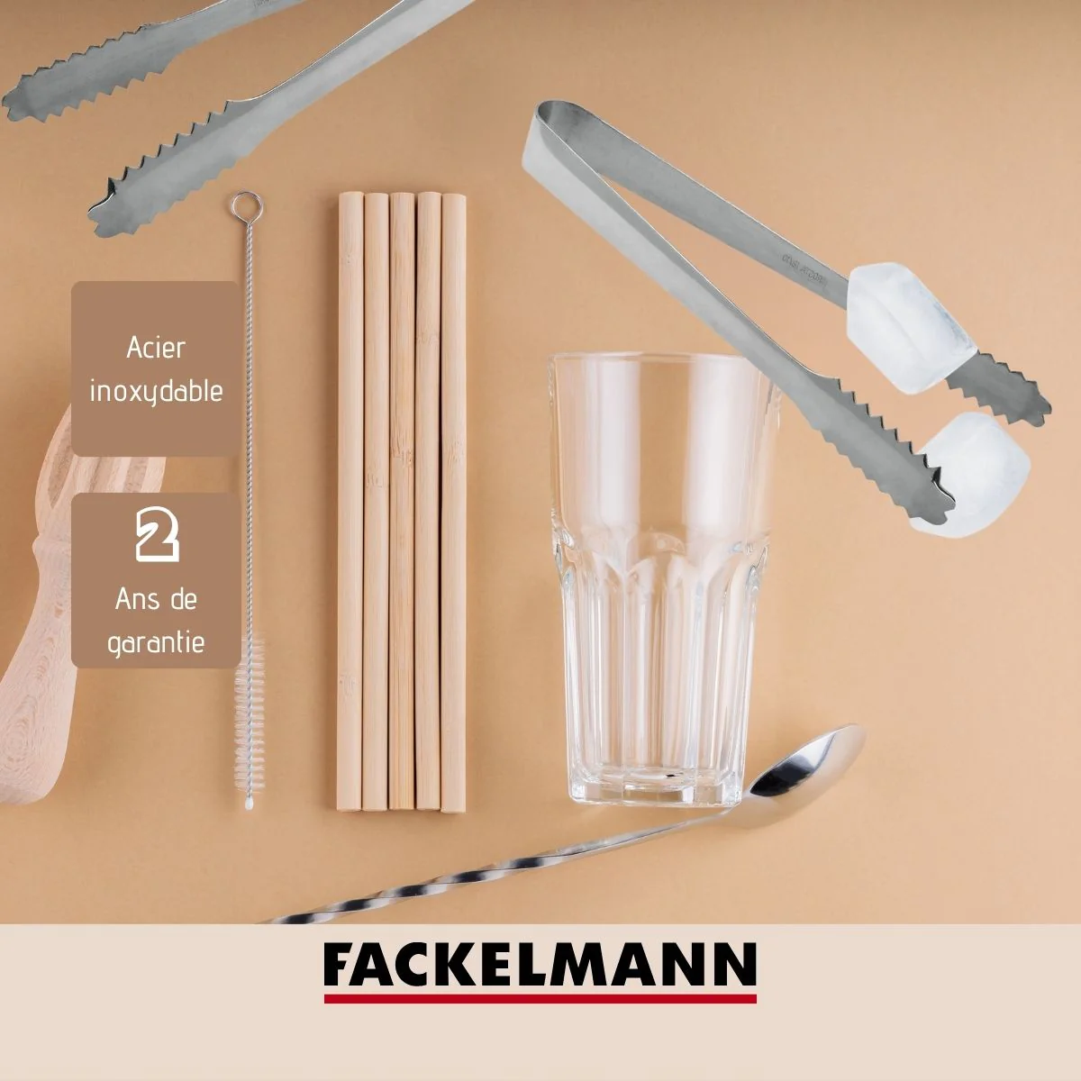 Lot de 2 pinces à glaçons inox Boissons FM Professional