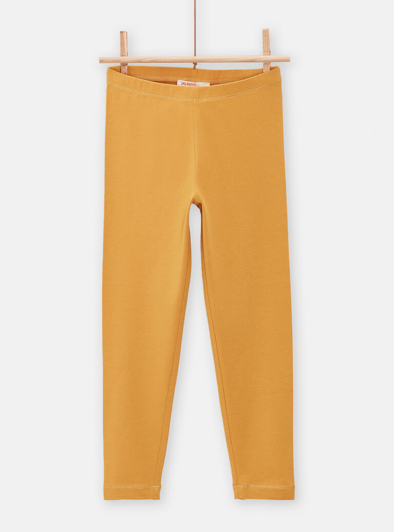 Legging jaune miel uni pour fille