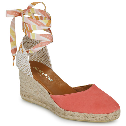 JB Martin - VISALIA - VELOURS ROSE / LACETS BONBON
