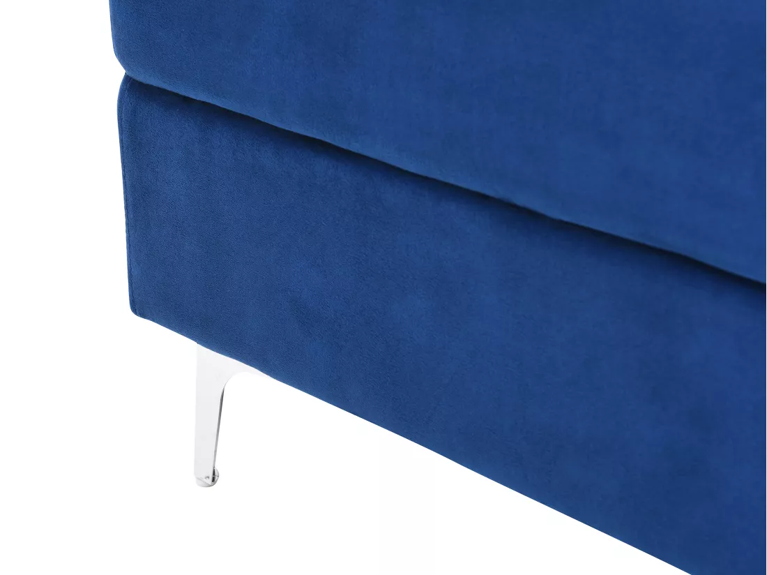 Canapé d'angle gauche en velours bleu FIDOGA