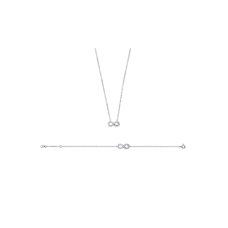 Collier Femme - Argent 925 - Oxyde de zirconium - Longueur : 45 cm