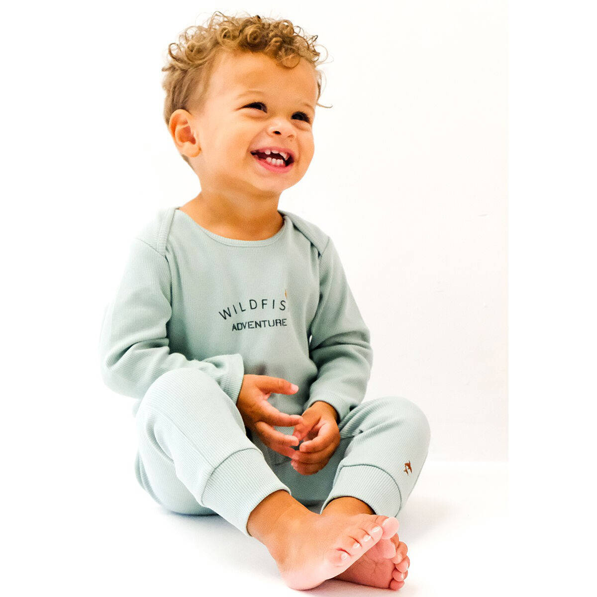 Wildfish romper met printopdruk blauw