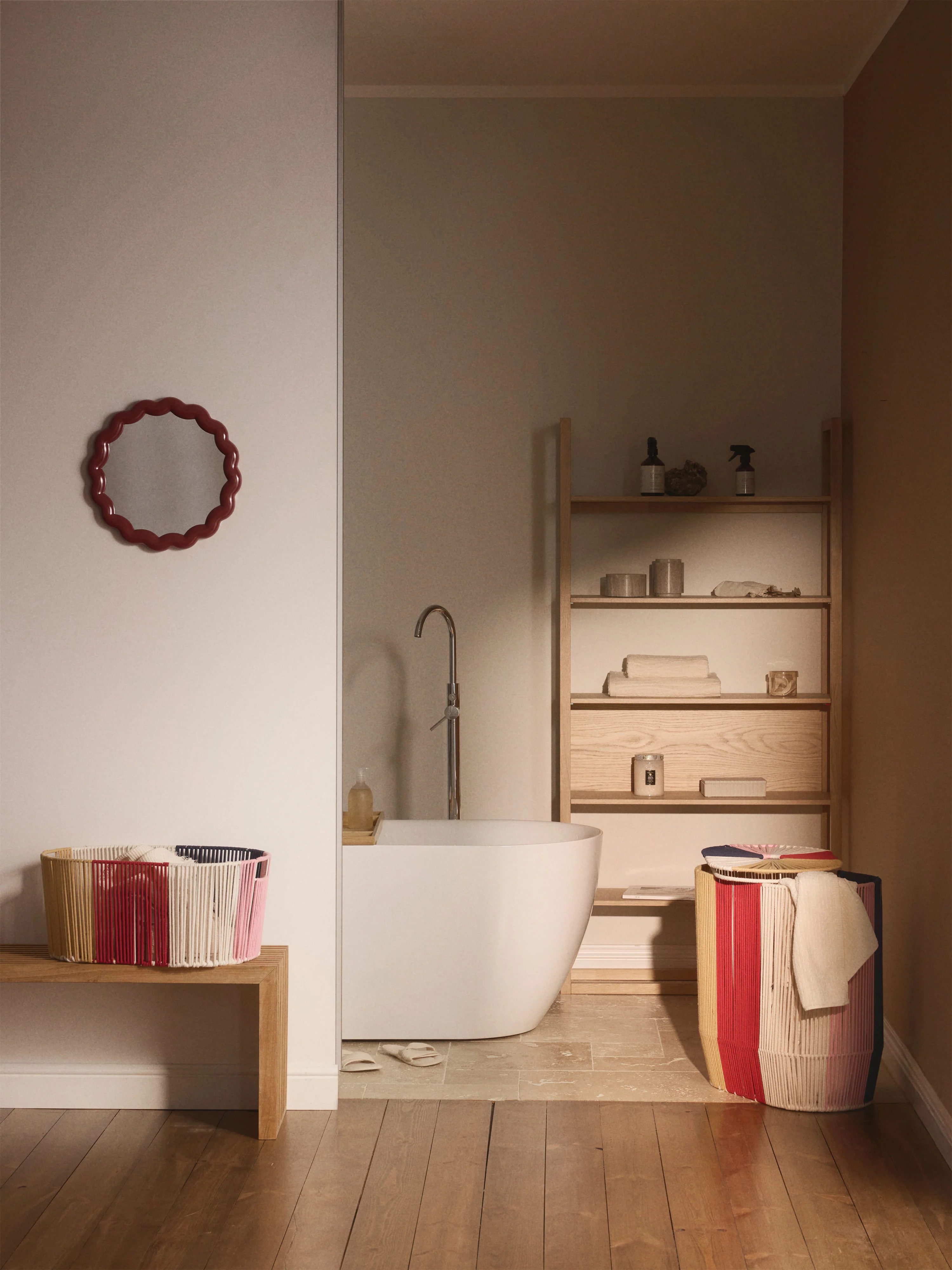 Handgeweven wasmand Gabe van touw