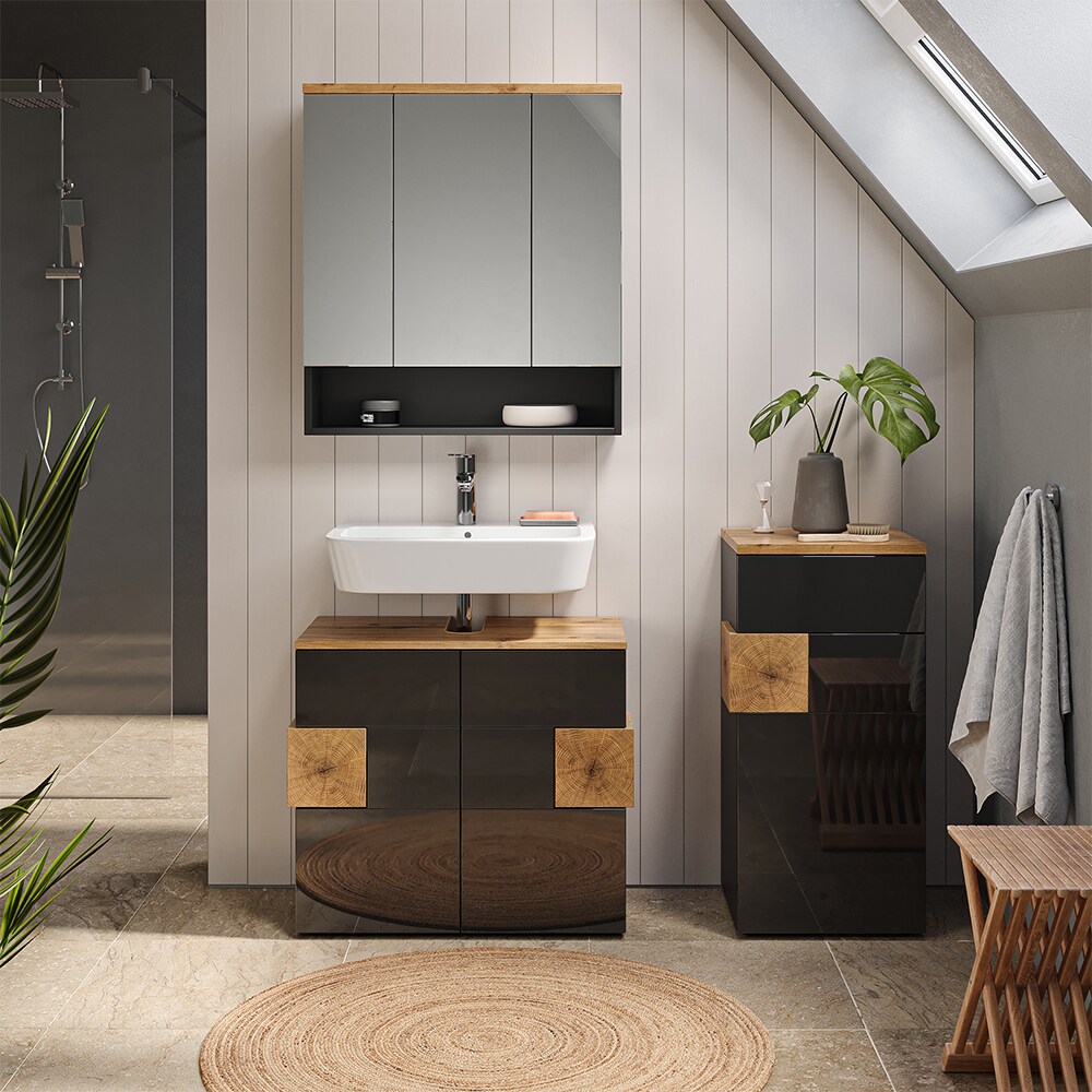 Vicco Badmöbel Set Badezimmermöbel Eden Spiegelschrank Unterschrank Midischrank