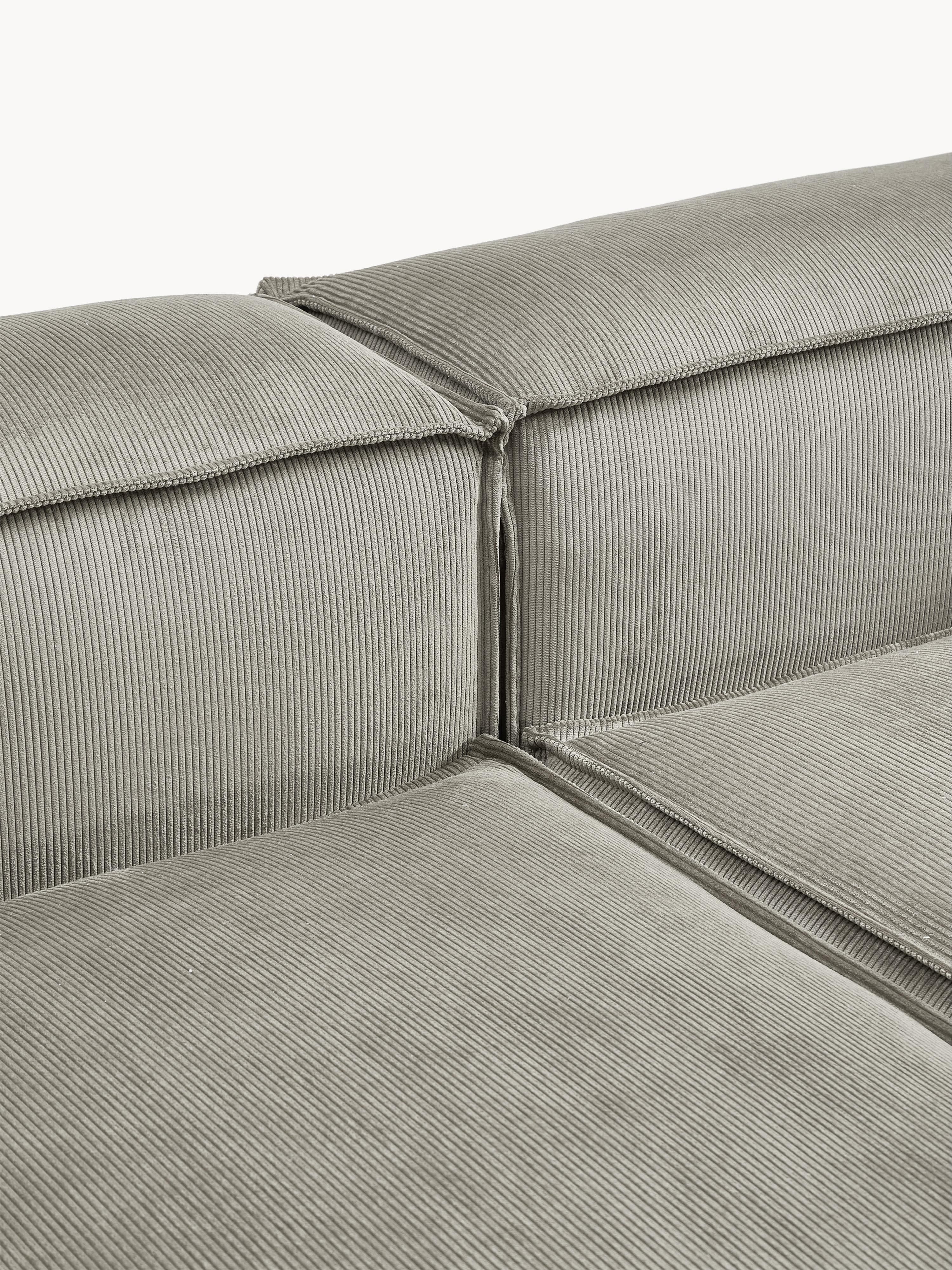 XL modulaire hoekbank van ribfluweel Lennon (4-zits)