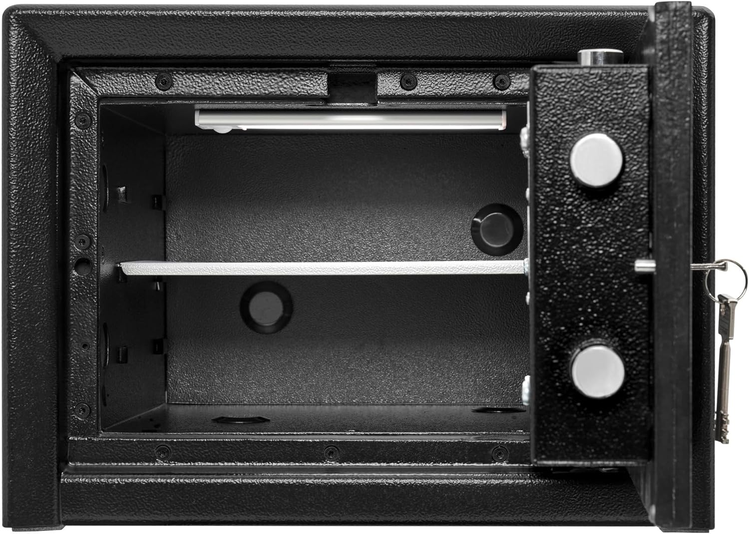 Burg-WÄCHTER Möbeltresor aus Stahl mit Doppelbartschloss, Feuerfest, Innenbeleuchtung und Fachboden, Wand- und Bodenbefestigung, 15,0 l, 44,0 kg, Profi-Safe PRS 510 K, Schwarz