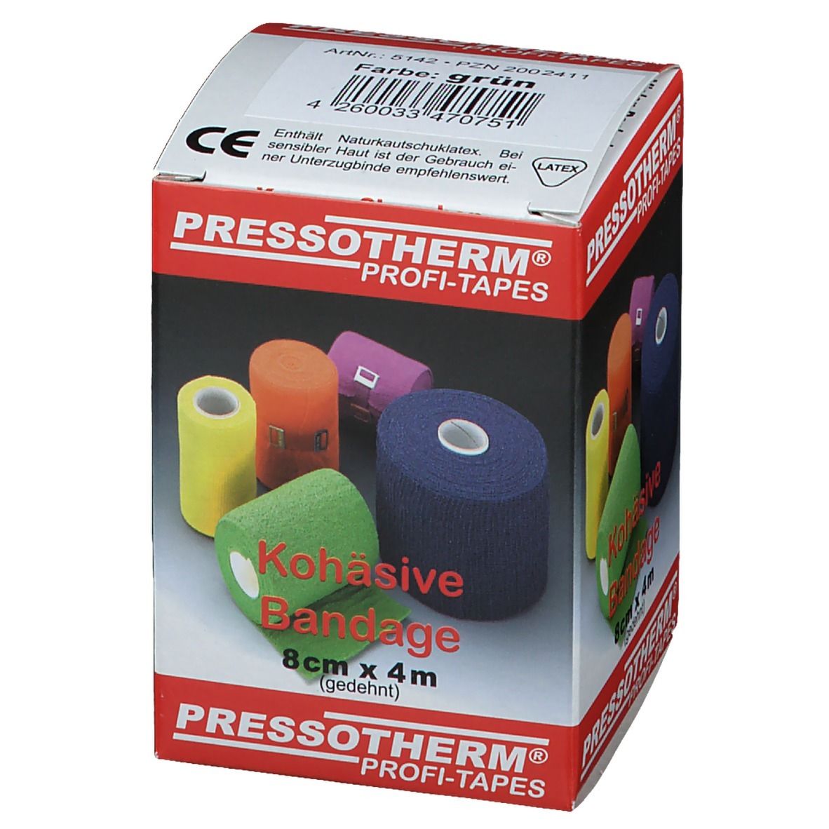 Pressotherm® Kohäsive Bandagen 8 cm x 4 m grün