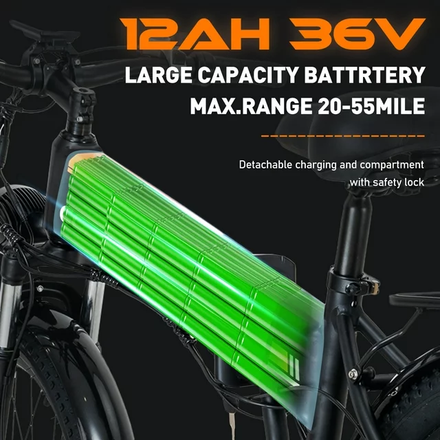 COLORWAY 26 Folding Electric bike,500W/12AH/36V Removable Battery, Light Aluminum Alloy E bike, Max speed up to 19.99MPH
