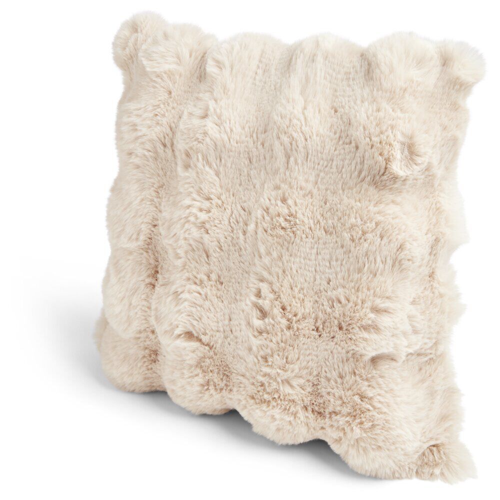 Coussin carré fausse fourrure 40x40cm - 3 coloris