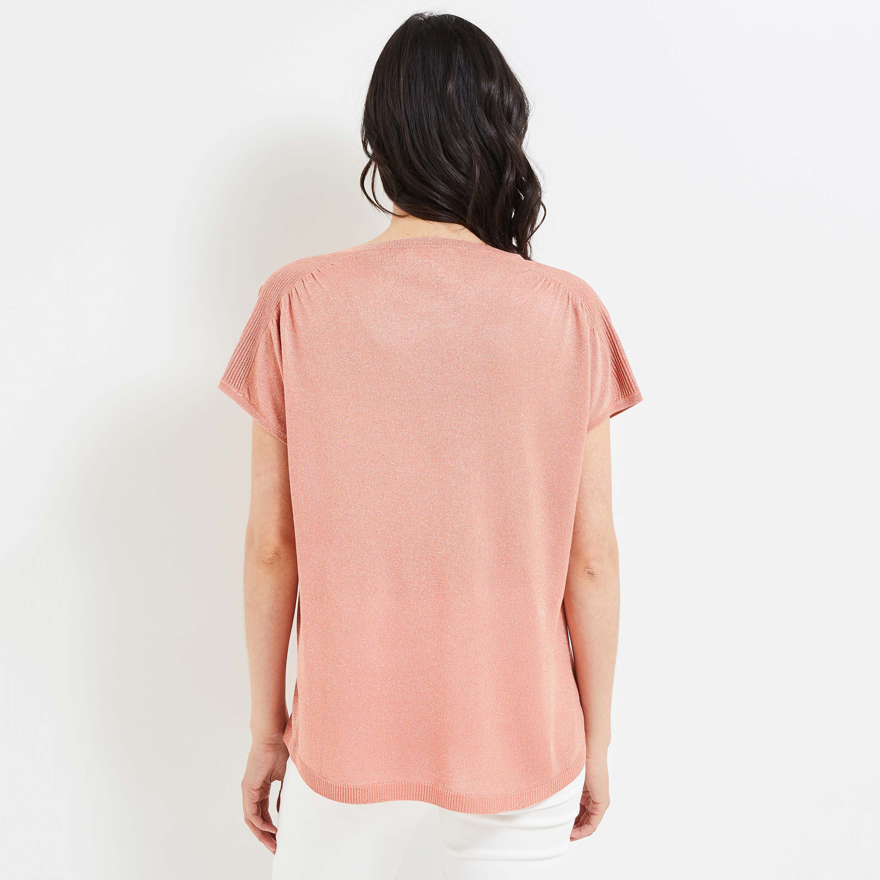 T-shirt lurex femme - ROSE
