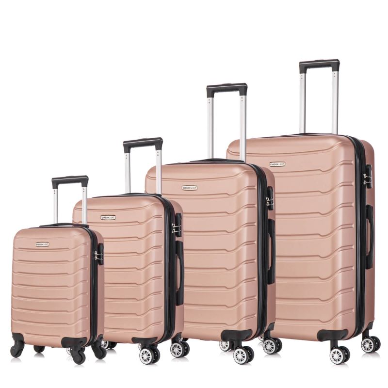 Lot de 4 valises rigides FG679 45, 55, 65 et 75 cm Rose