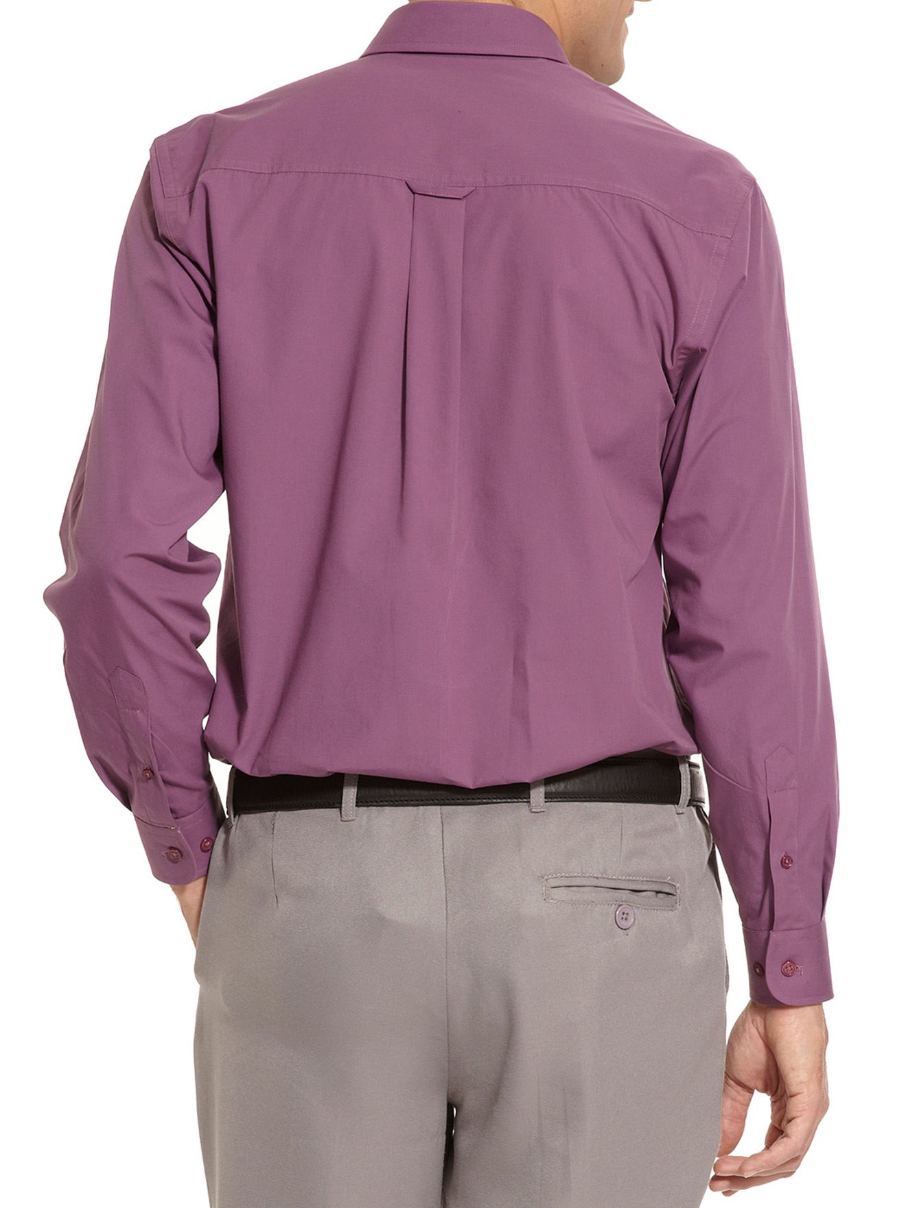 Chemise en pur coton tissé teint
