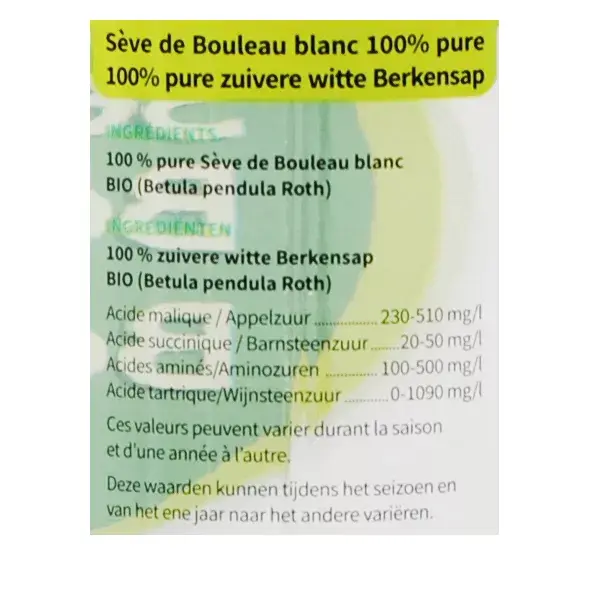 Be-Life Seiva de Bétula Orgânica 500ml