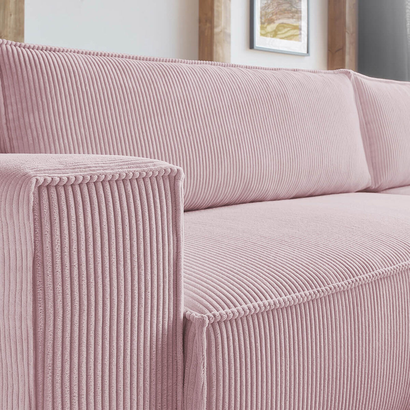 Bobochic Canapé d'angle convertible reversible Nihad en velours côtelé violet - 282x153 cm