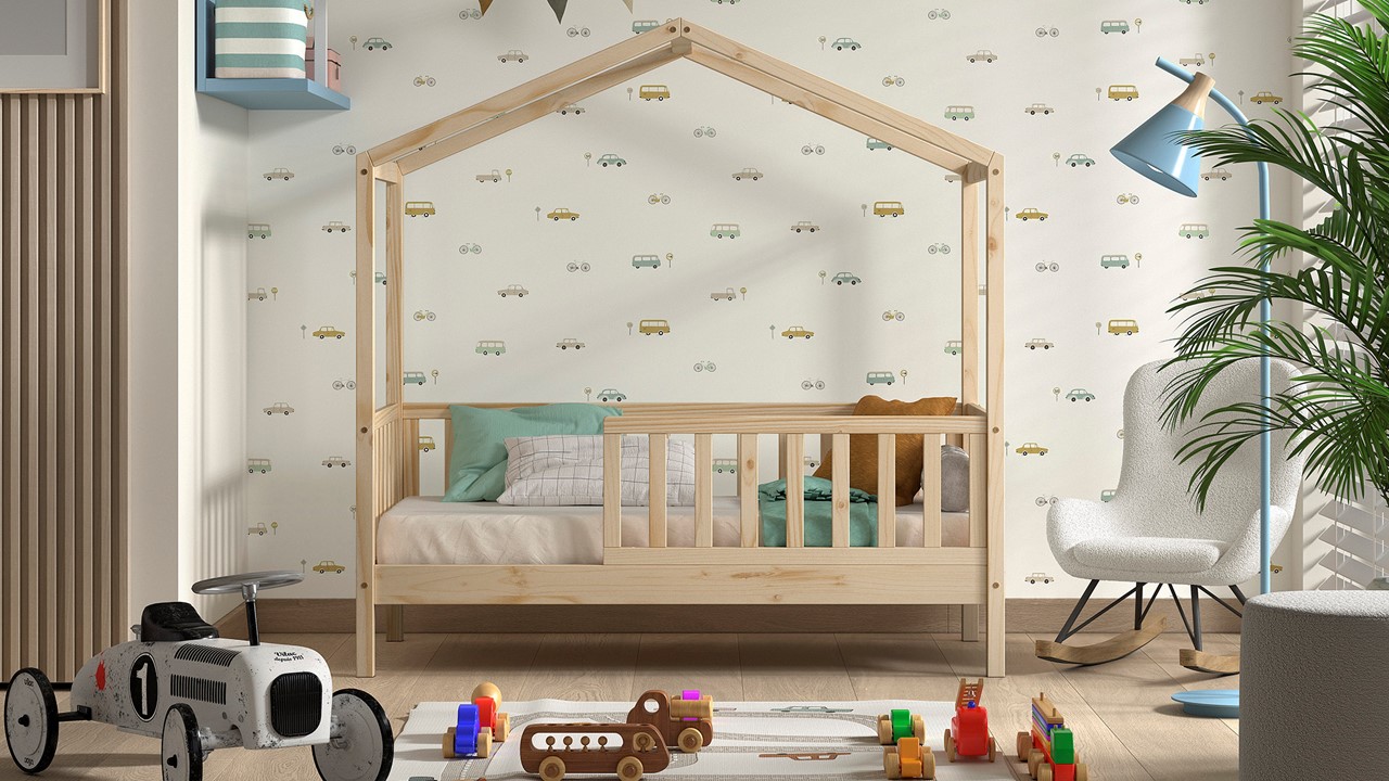 Huisbed Peuter Dallas naturel