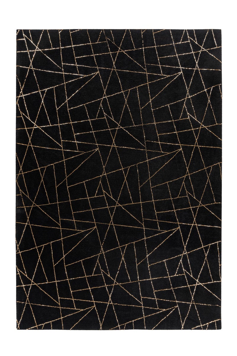 Kortpolig vloerkleed Majestique Zwart / Goud Modern 120 x 170 cm