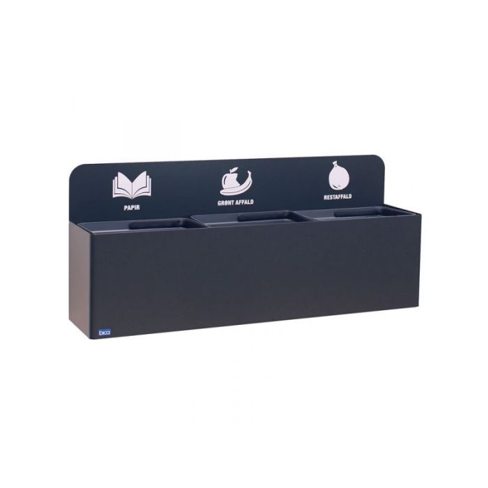 Afvalstation aan de wand 3x20 liter Bica 811 Zwart Model VB195275 (8713631195275)