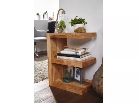 Table d'appoint Bois Massif 45x60x30cm Bout de canapé Table de Salon