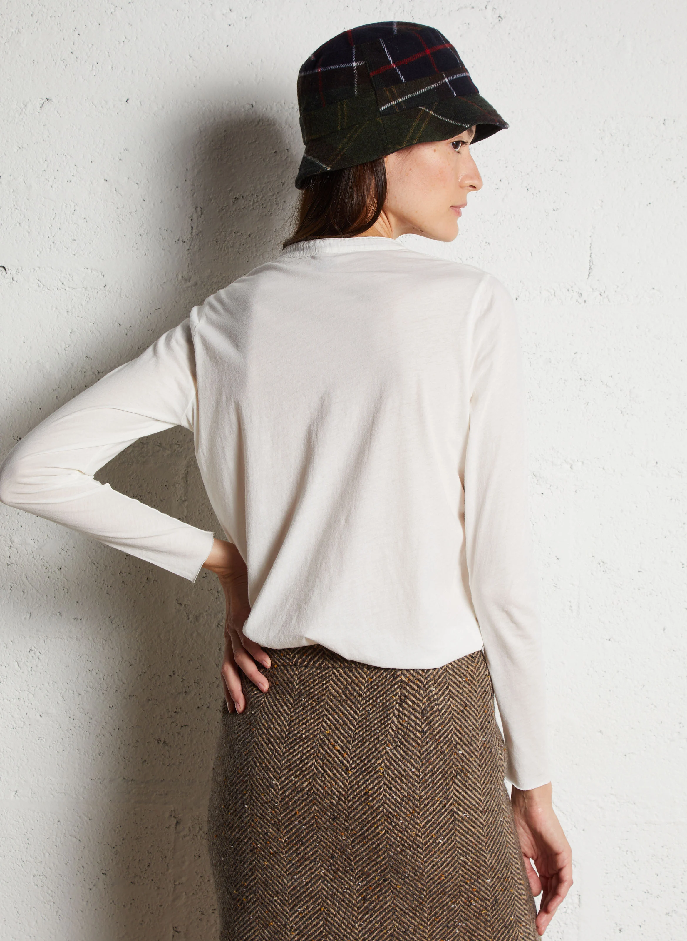 TAENIA - Top col rond en coton | Blanc